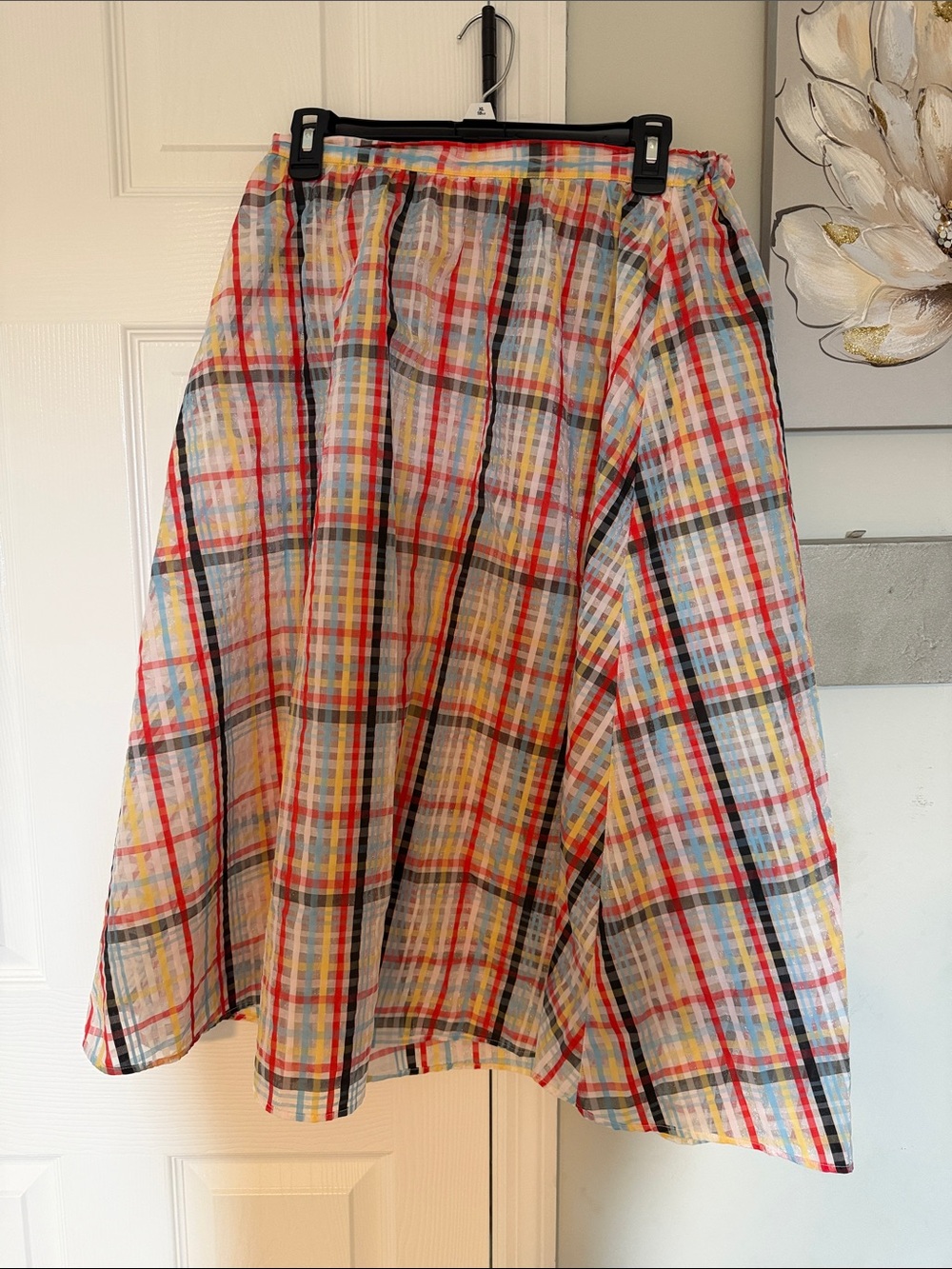 Urban Outfitters Multicolor Plaid A-Line Midi Skirt